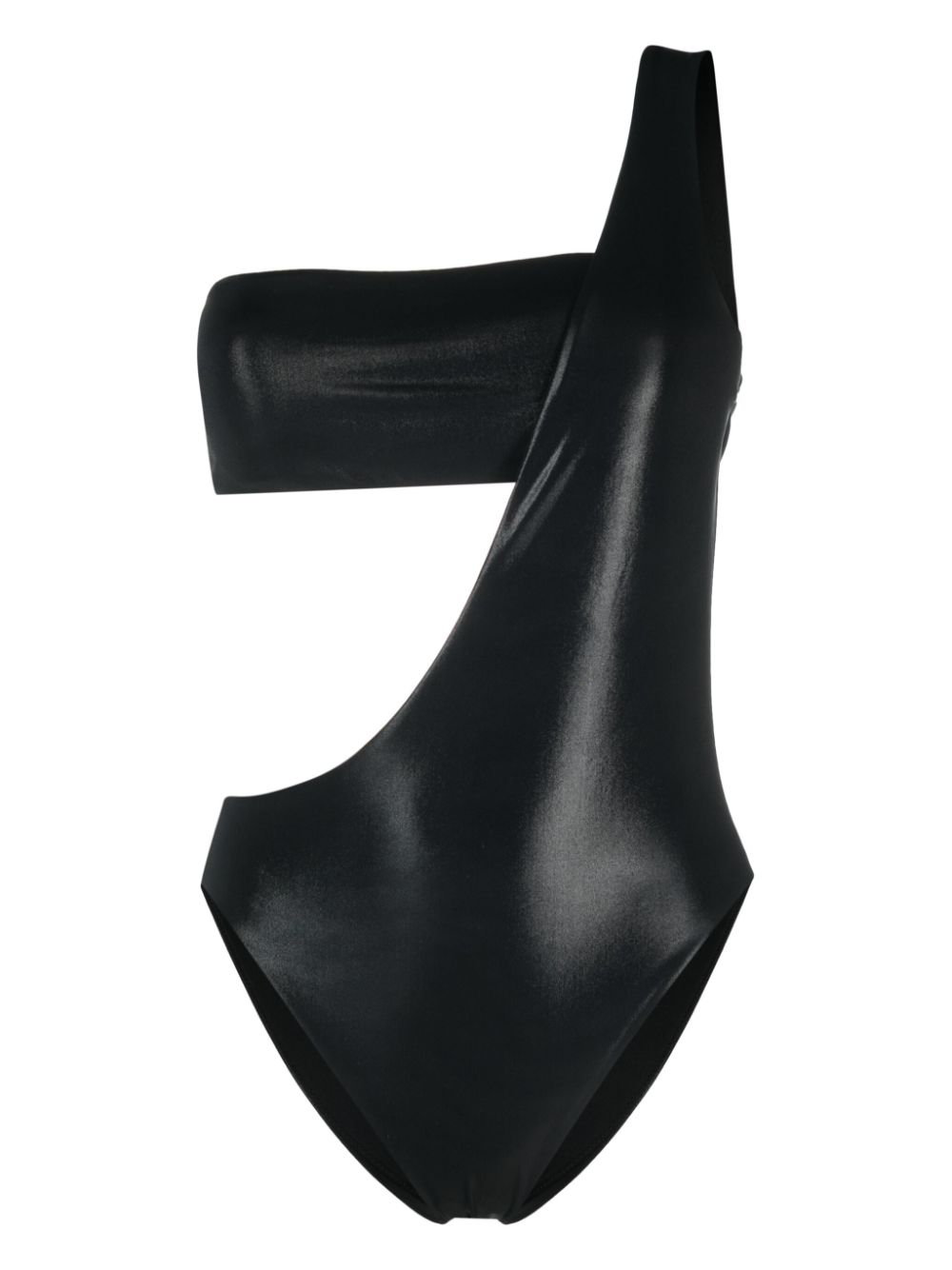 Cut-out one-shoulder swimsuit - Black