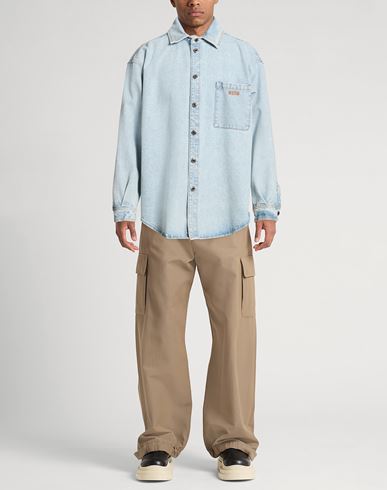 Man Denim outerwear Blue Size 15 Cotton