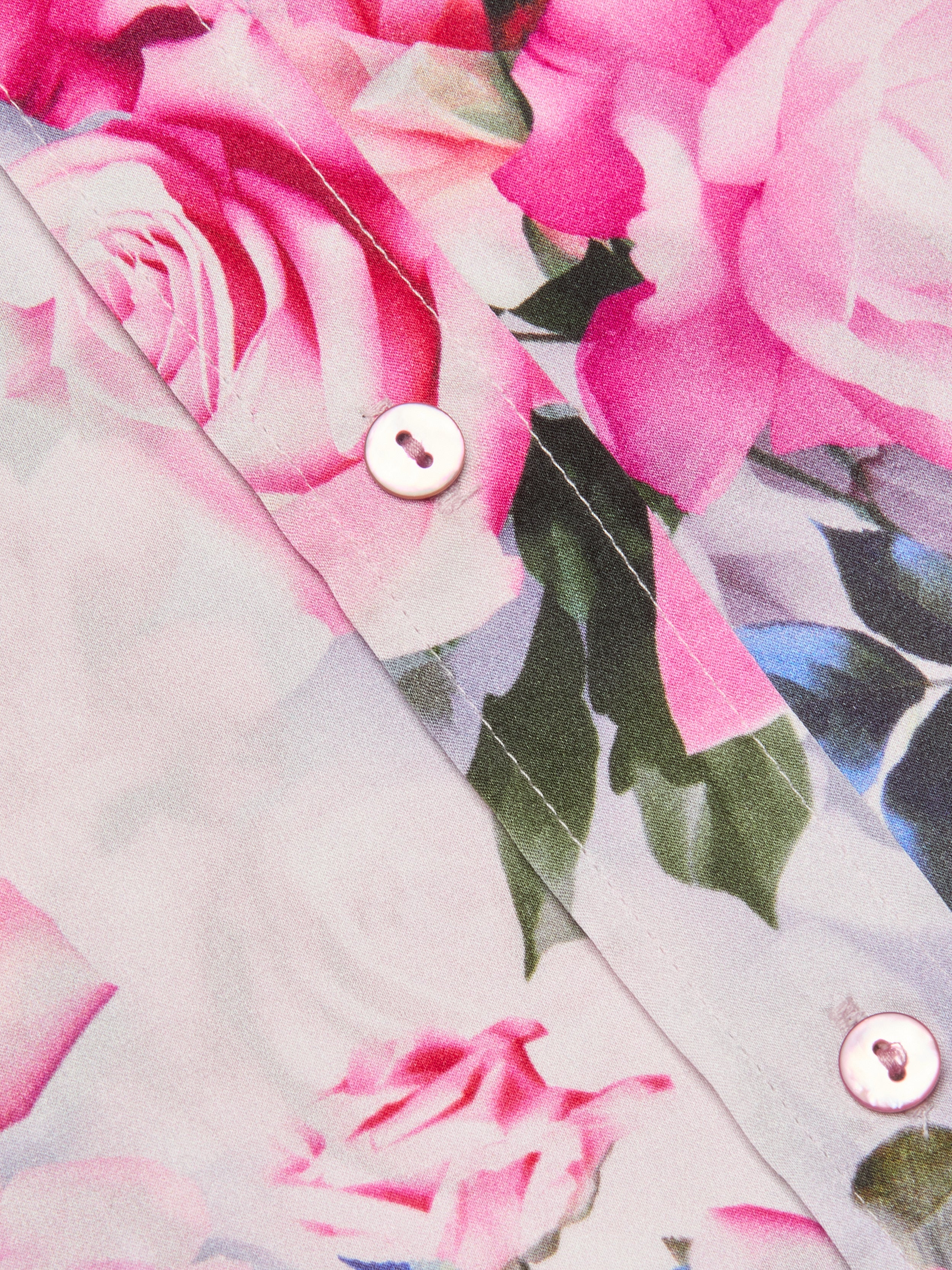 Dani Silk Blouse Top In Pink Multi Water Rose