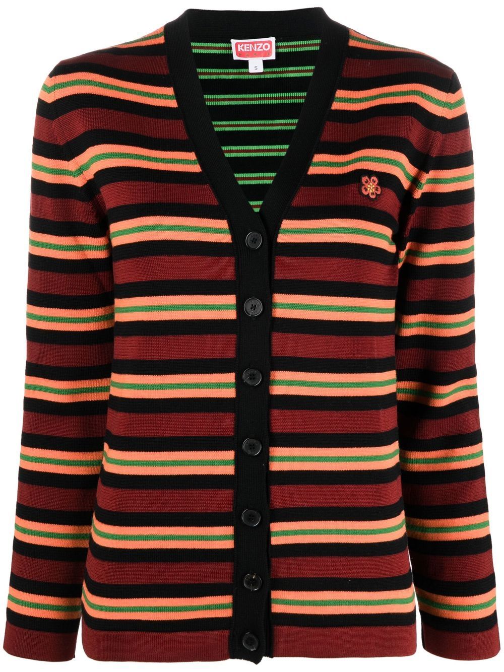 Boke Flower striped cardigan - Red