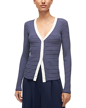 Cargo Ribbed V Neck Cardigan