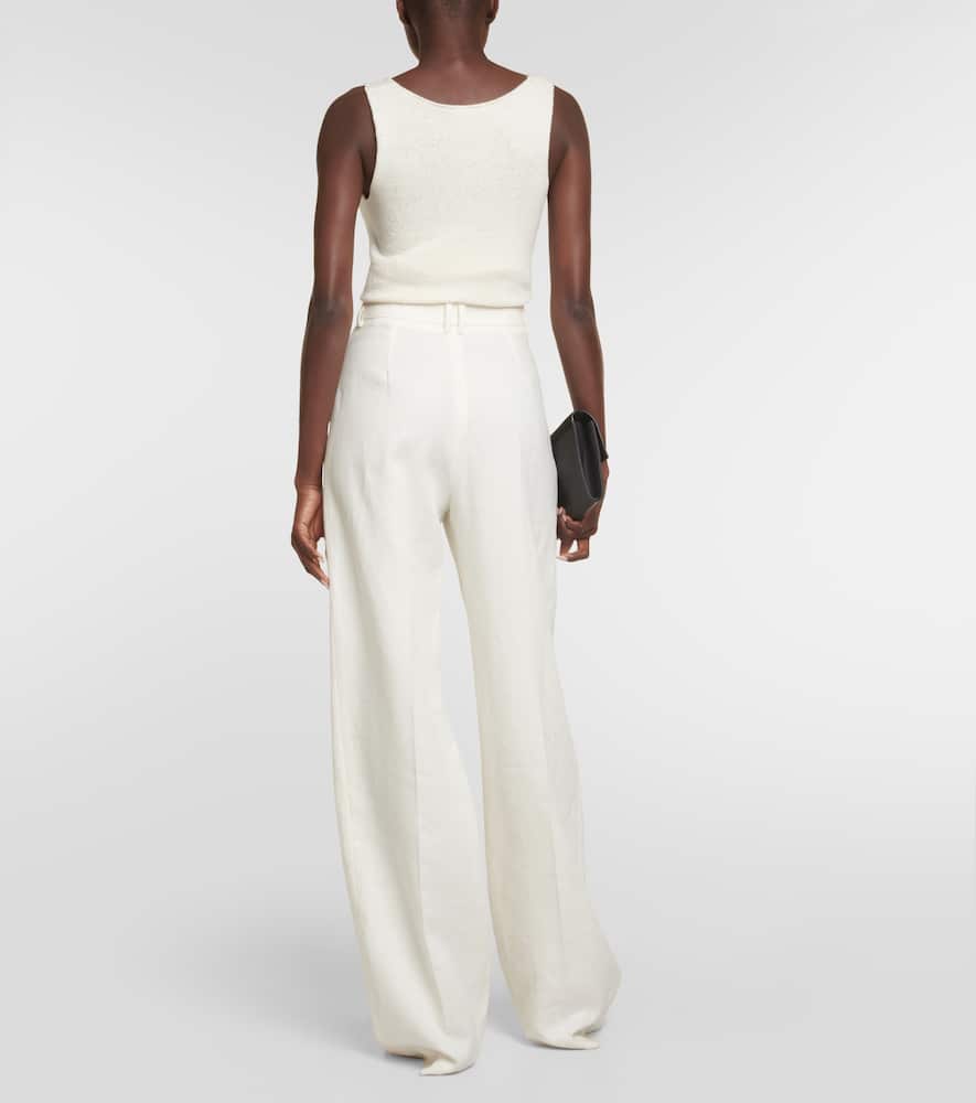 Antone high-rise linen wide-leg pants