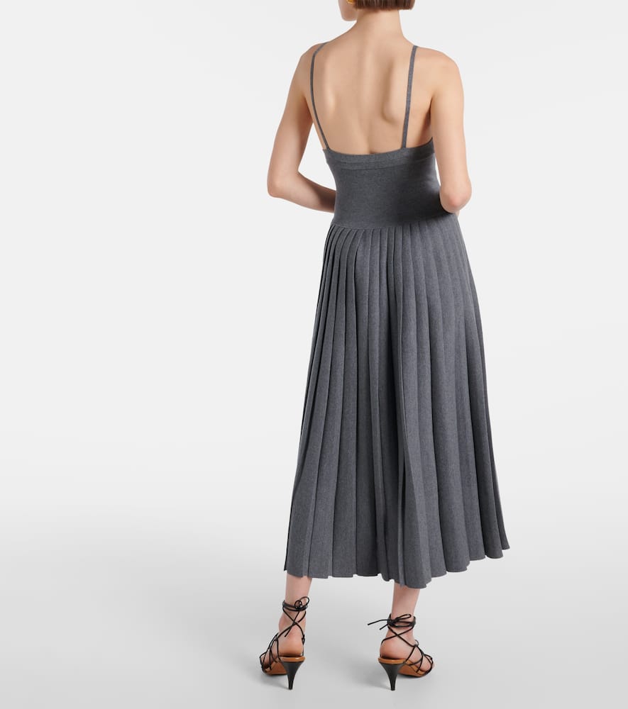 Elio pleated wool midi dress
