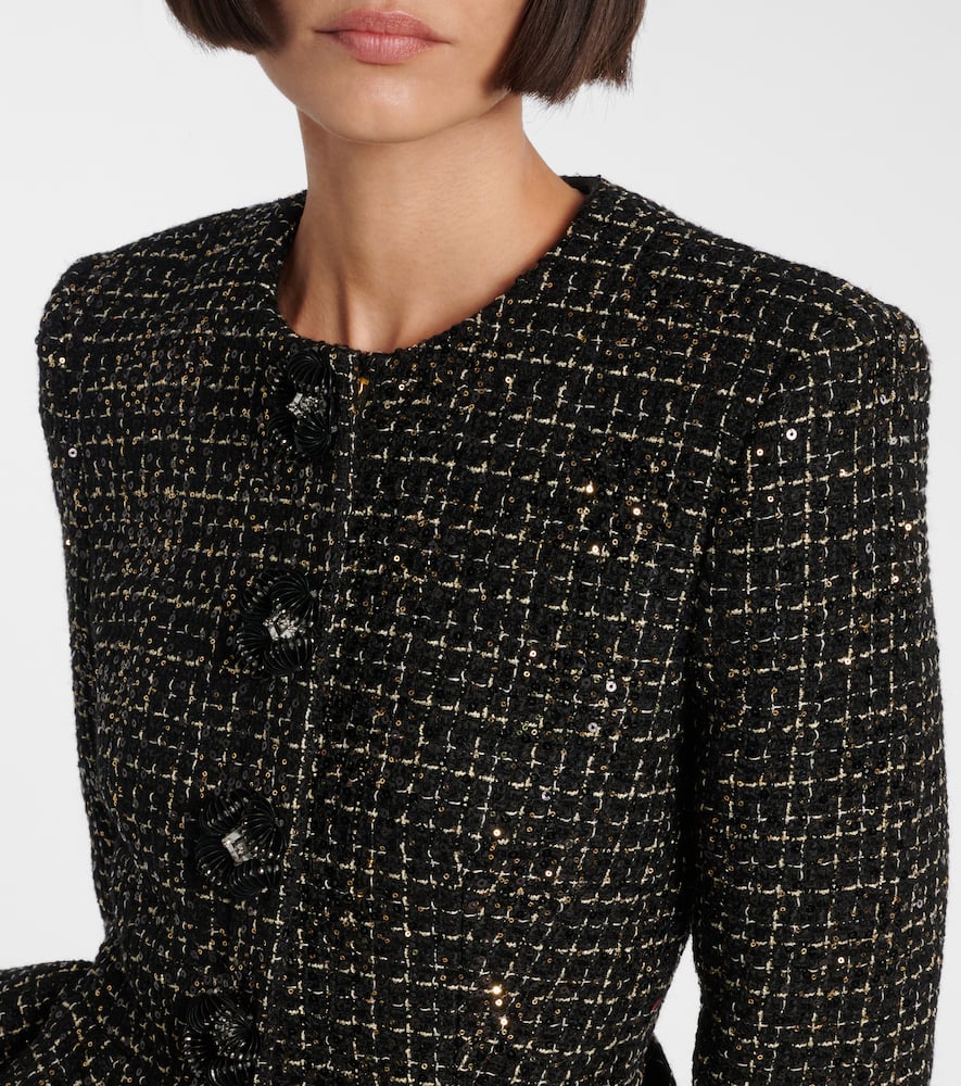 Tomomi sequined peplum tweed jacket