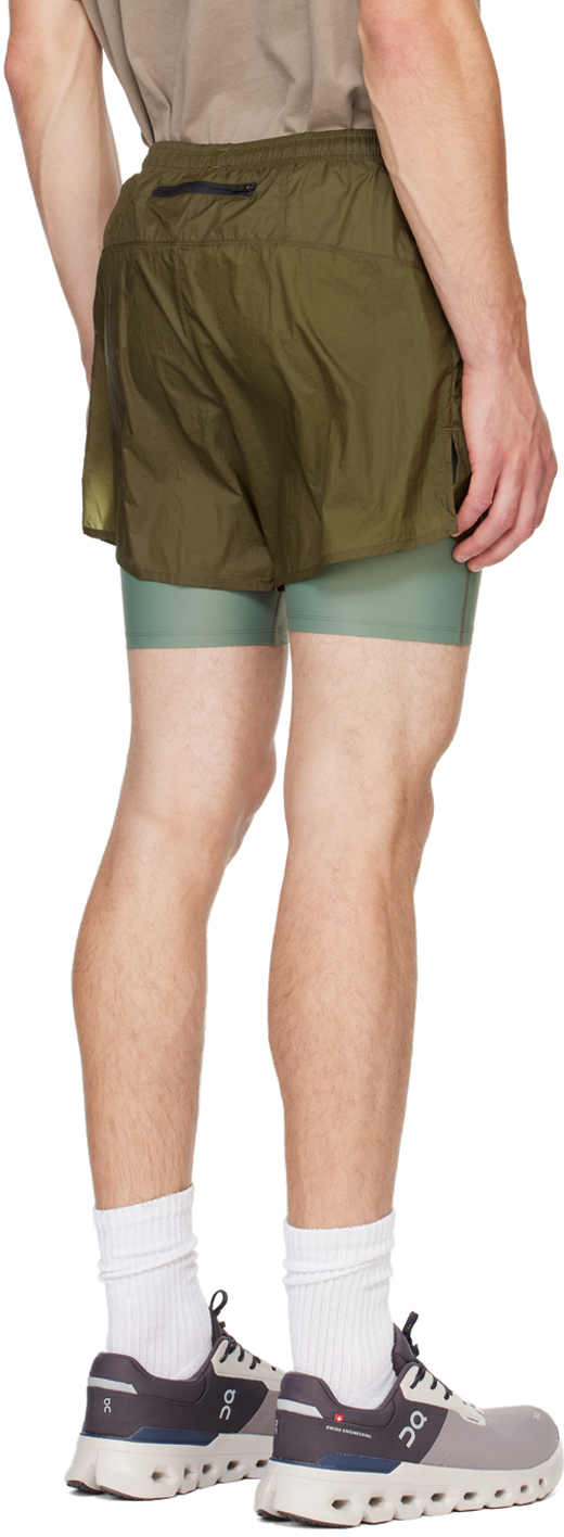 District Vision Khaki Ripstop Layered Trail Shorts