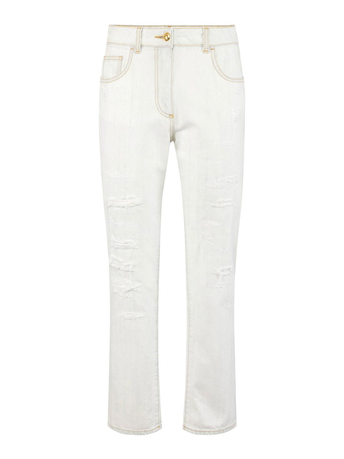 Jeans With Destroyed Details By