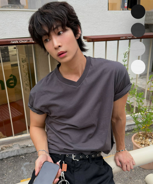 Crop V-Neck Short Sleeve T Shirt