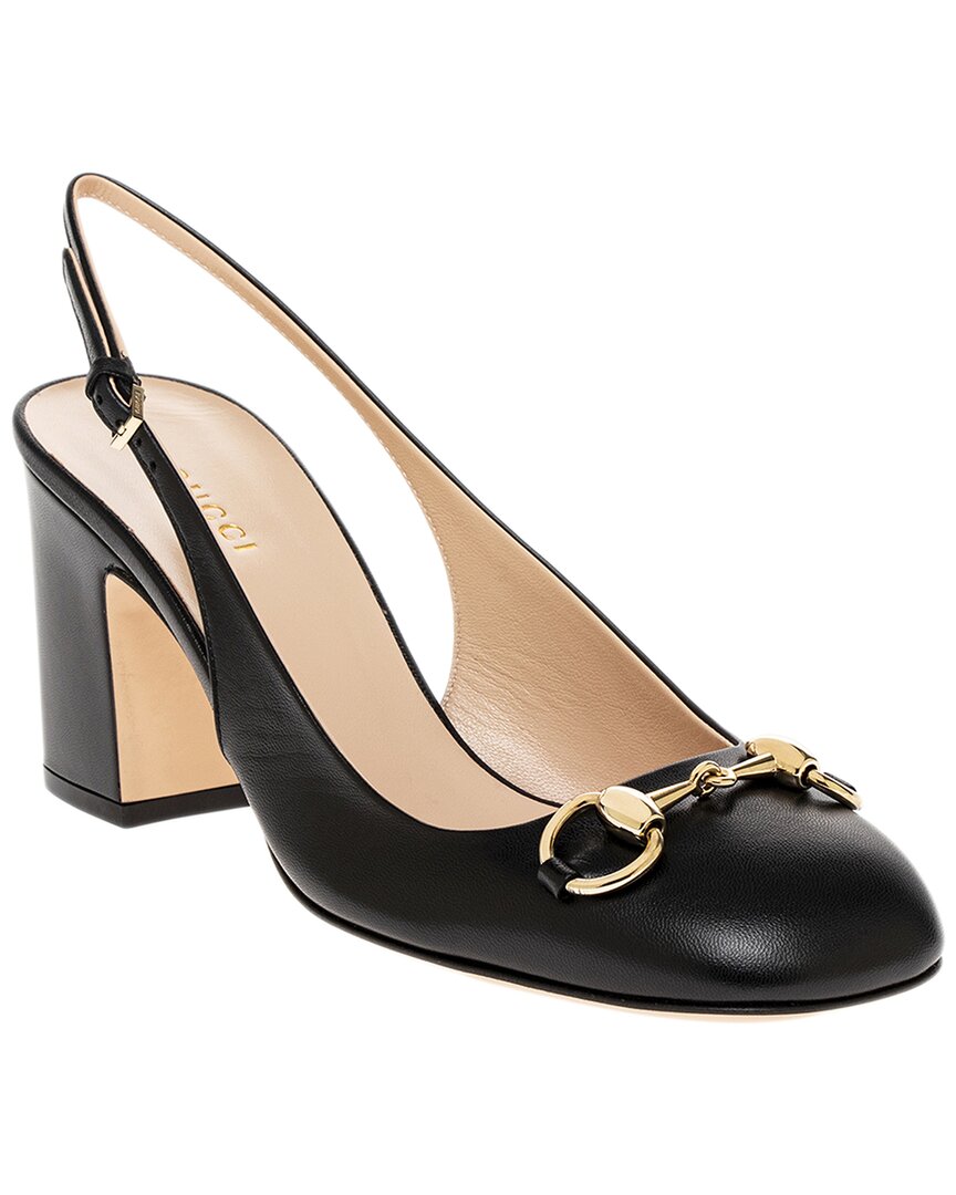 Horsebit Leather Slingback Pump