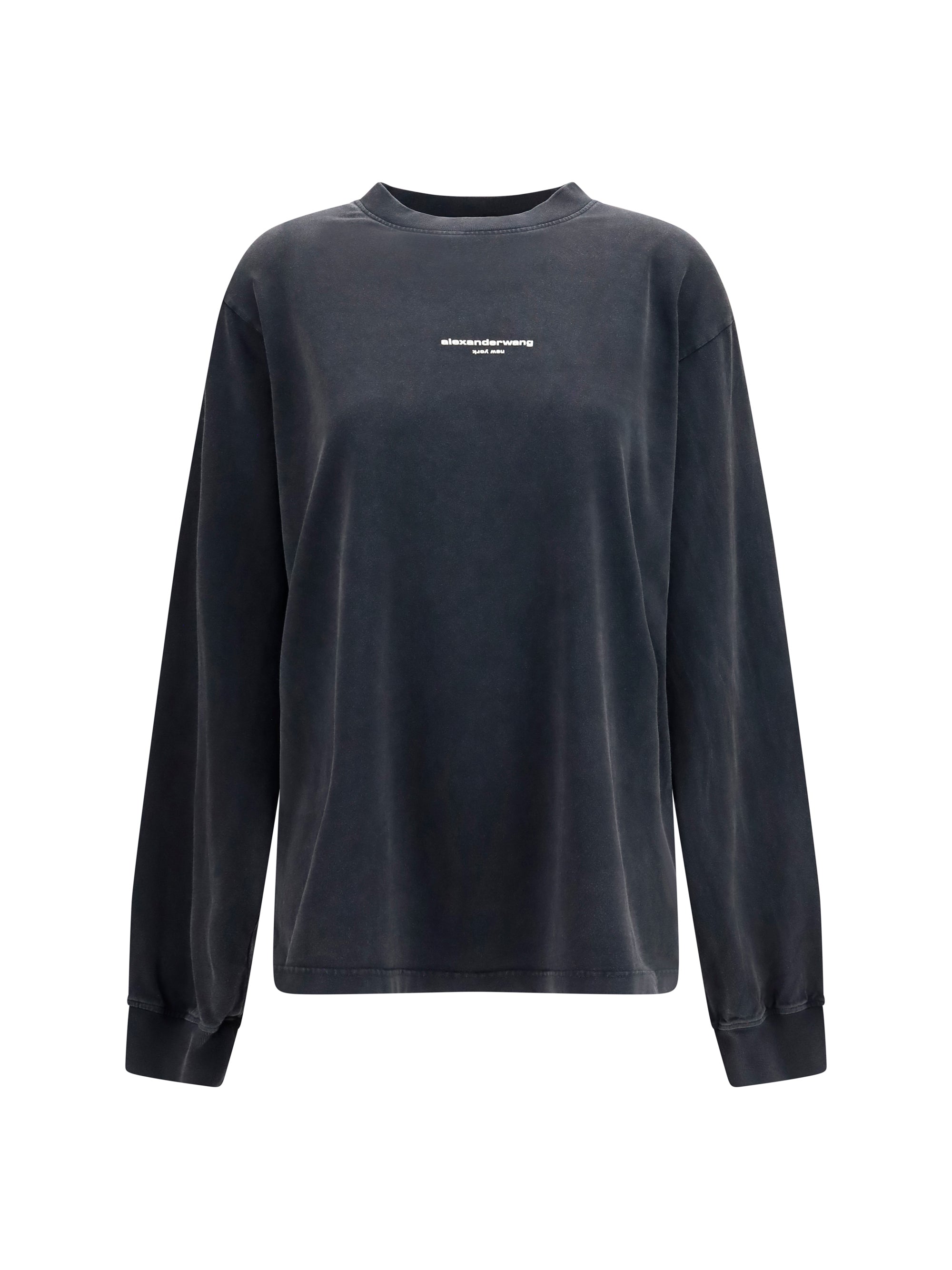 Logo-Embroidered Long-Sleeve T-Shirt — Black