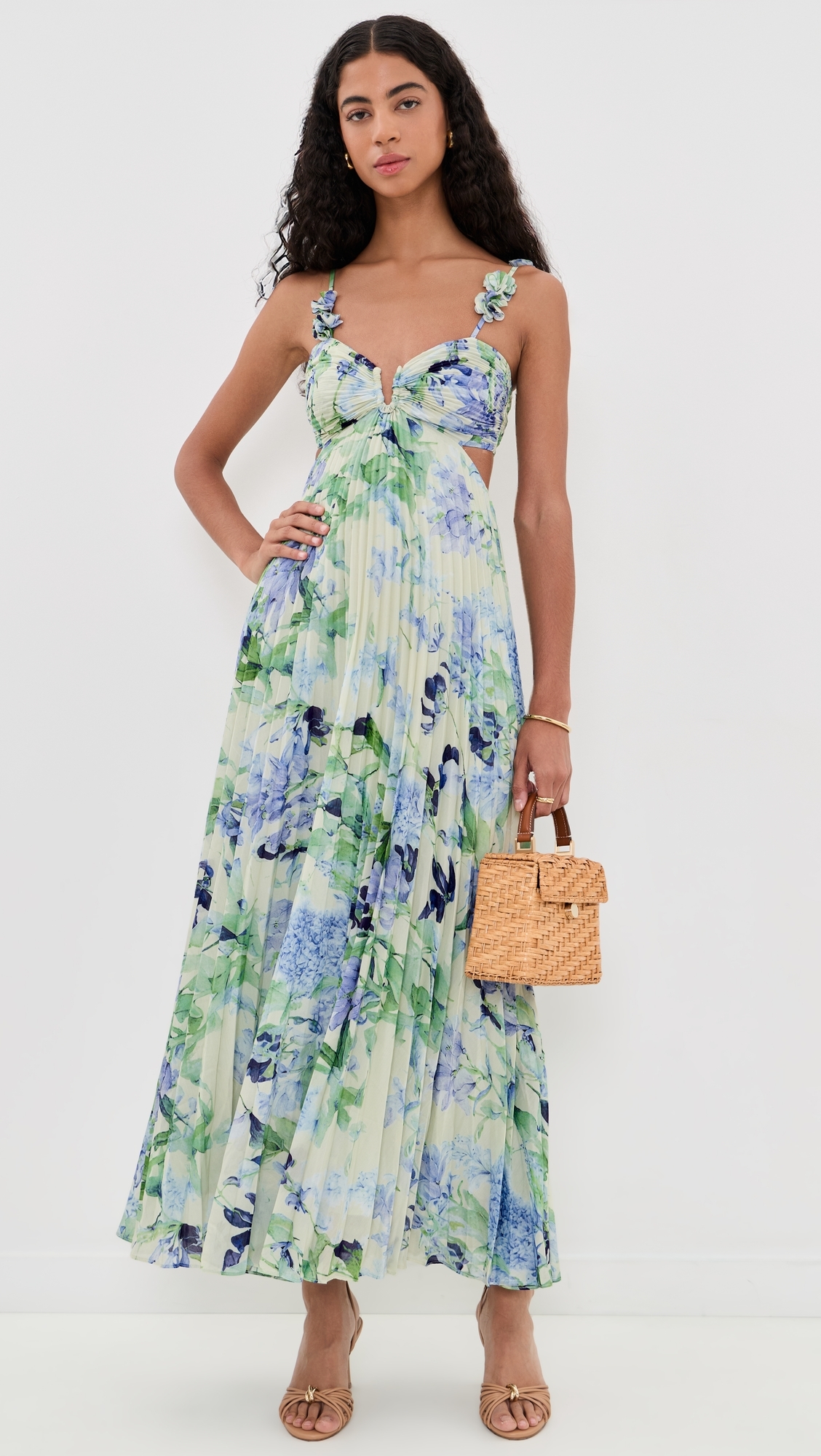 Emese Dress Green Blue Floral