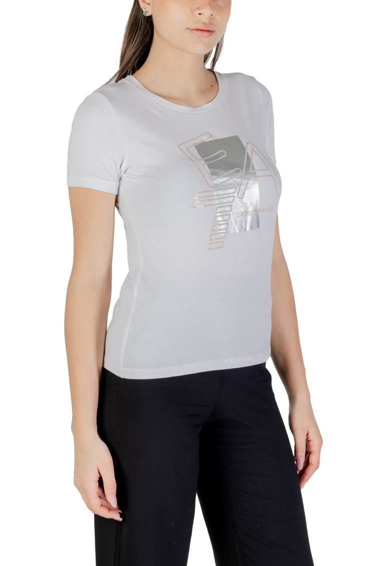 White Logo Round Neck T-Shirt