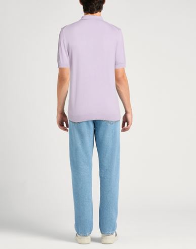 Man Sweater Lilac Size 42 Silk, Cotton