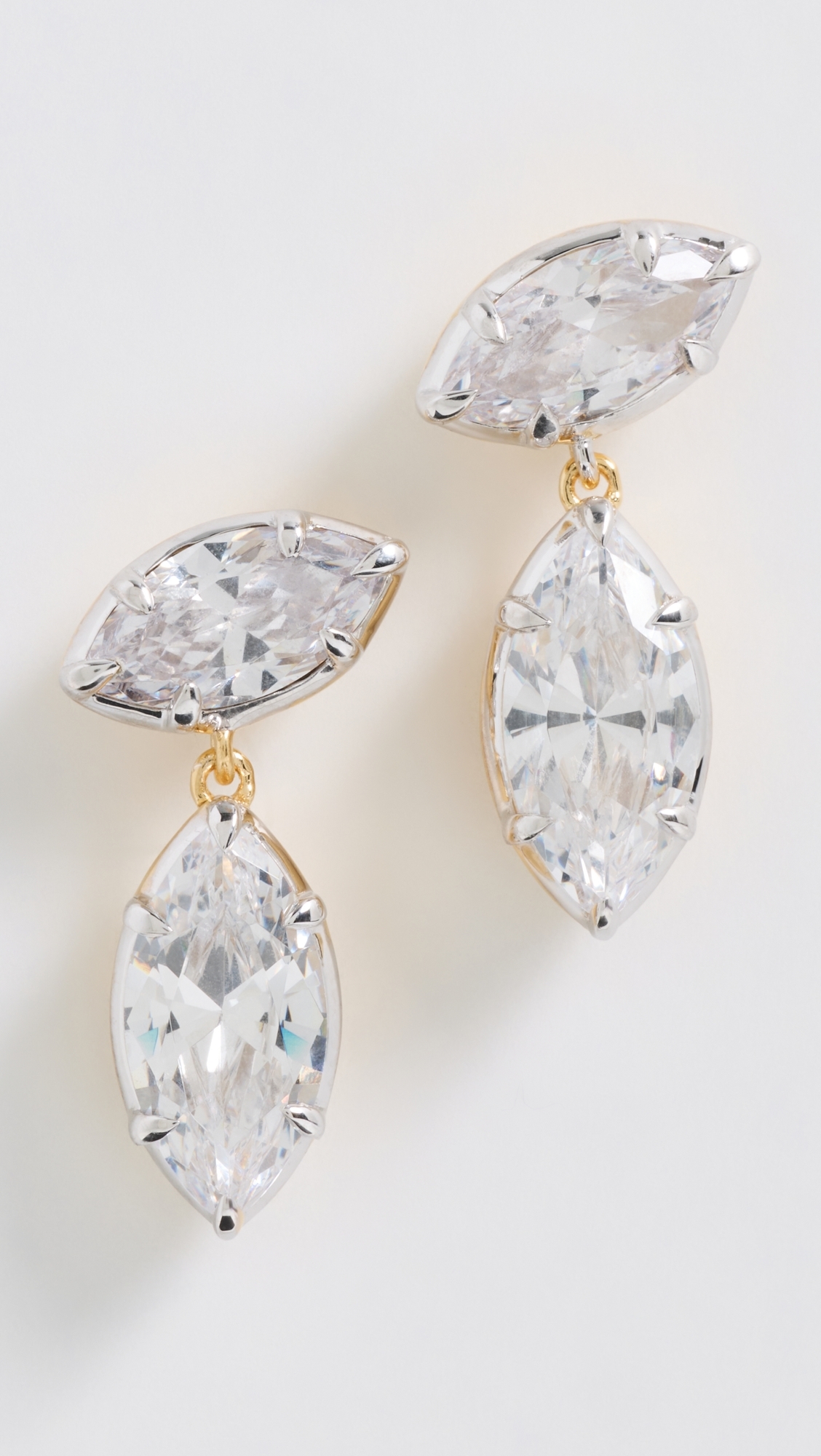 Marquise Georgian Cut Drop Earrings Gold One Size