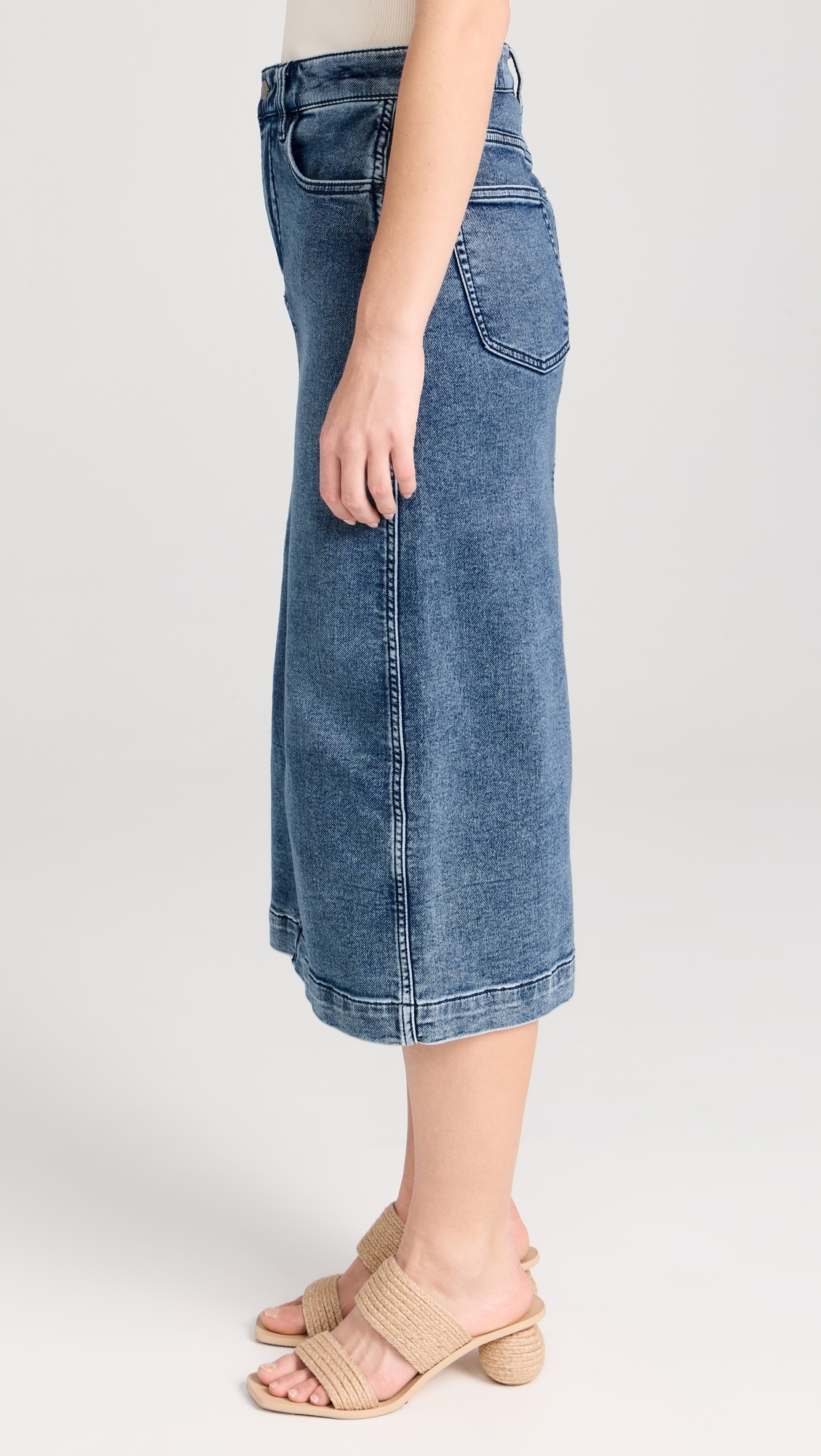 Stretch Terry Midi Skirt Riverton