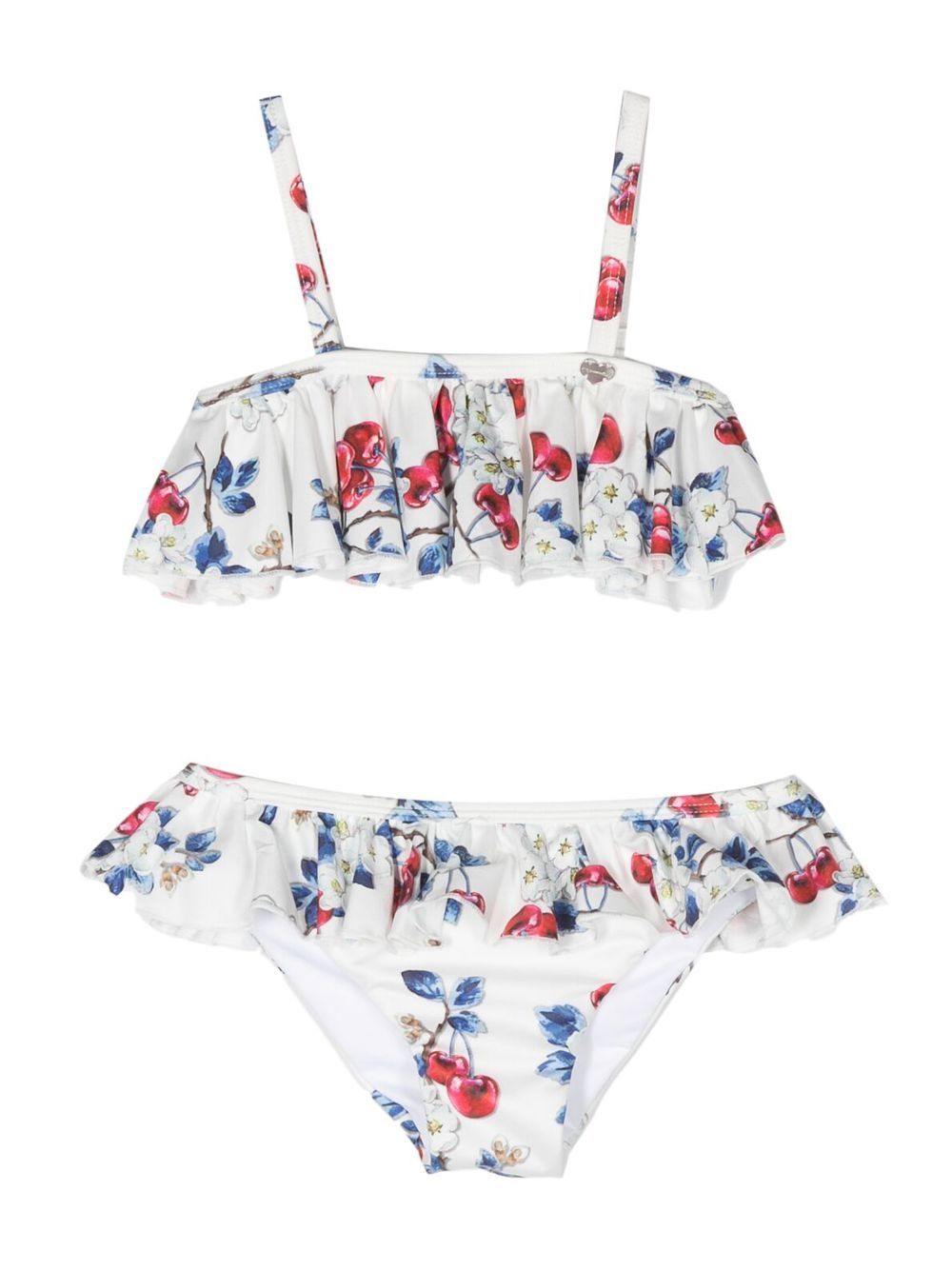 Floral-print ruffled bikini set - Pink