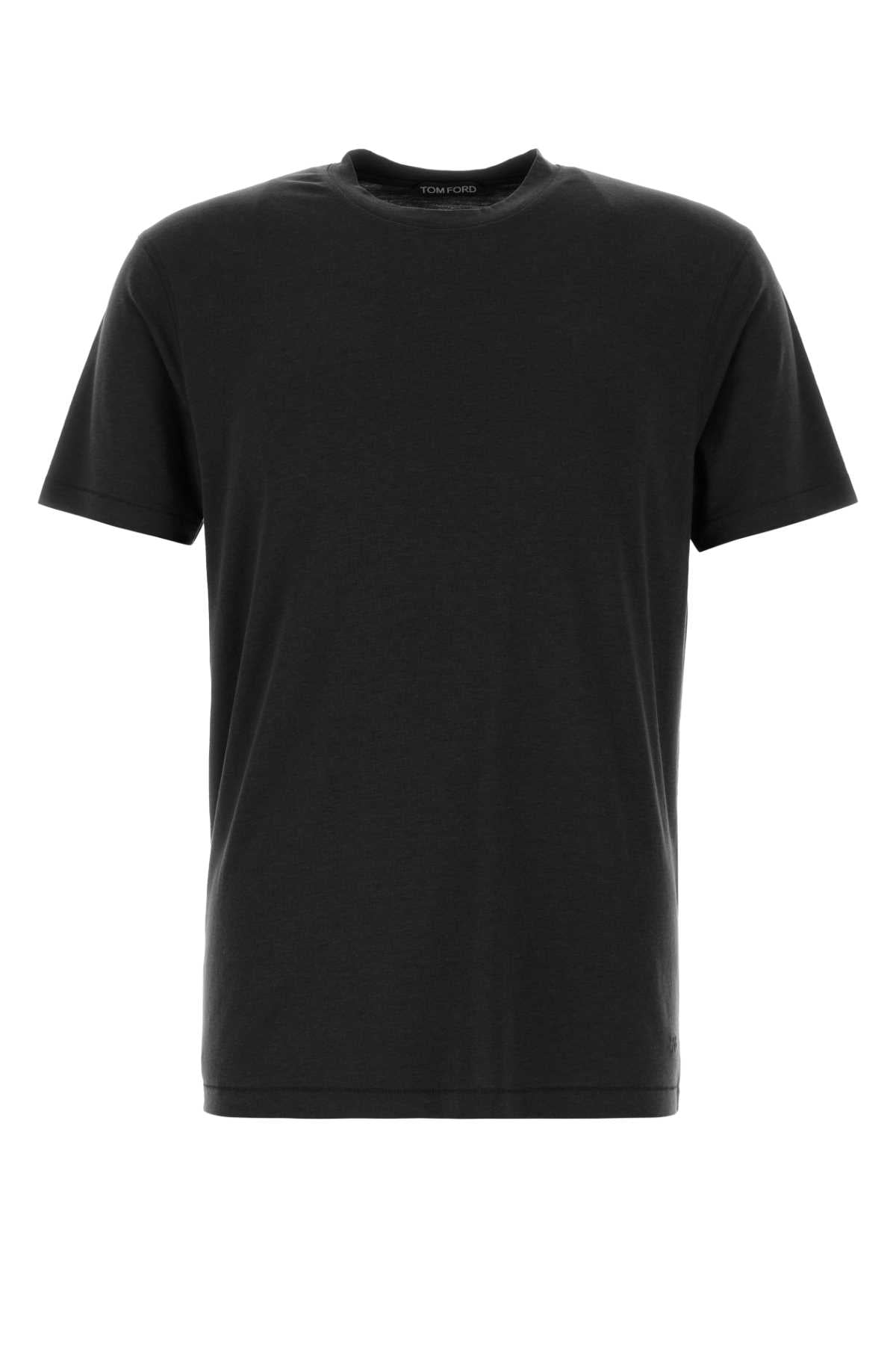 Lyocell-Cotton Blend T-shirt — Black