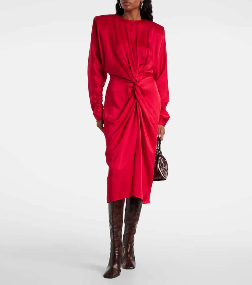 Twist satin midi dress