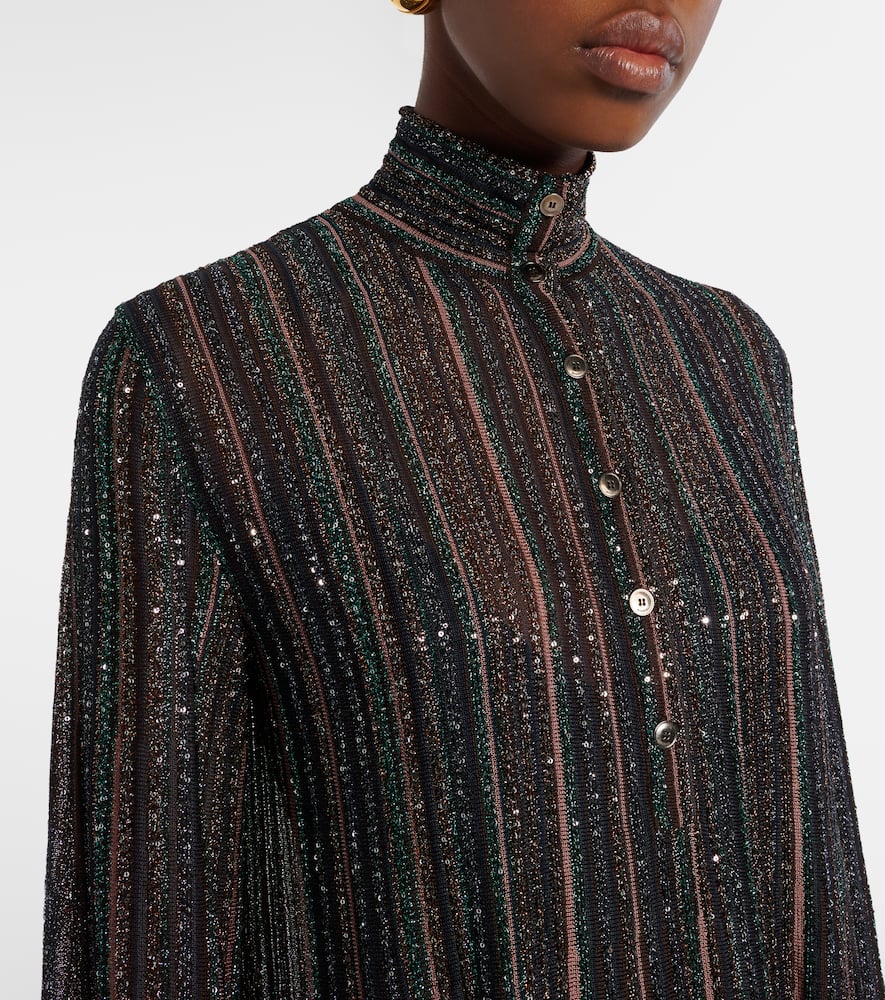 Sequined lamé maxi dress