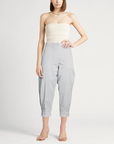 Easy Woman Pants Grey Size 10 Cotton, Elastane