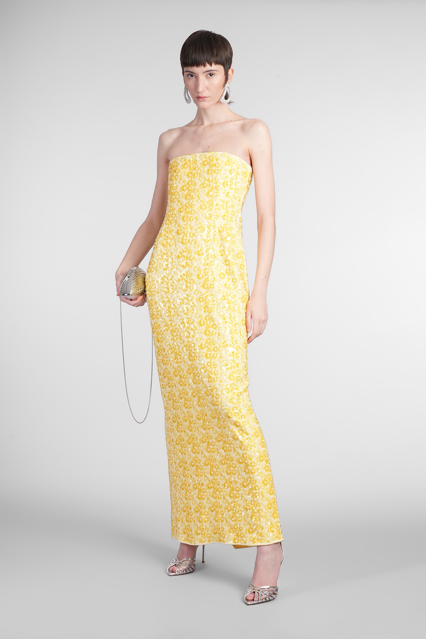 Savia Dress Woman In Yellow Rayon