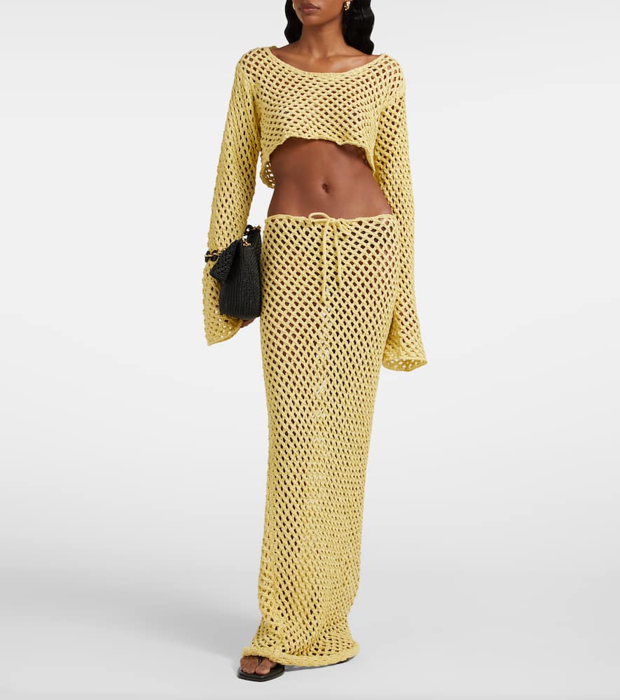 Bananhot Magen crochet cotton-blend crop top