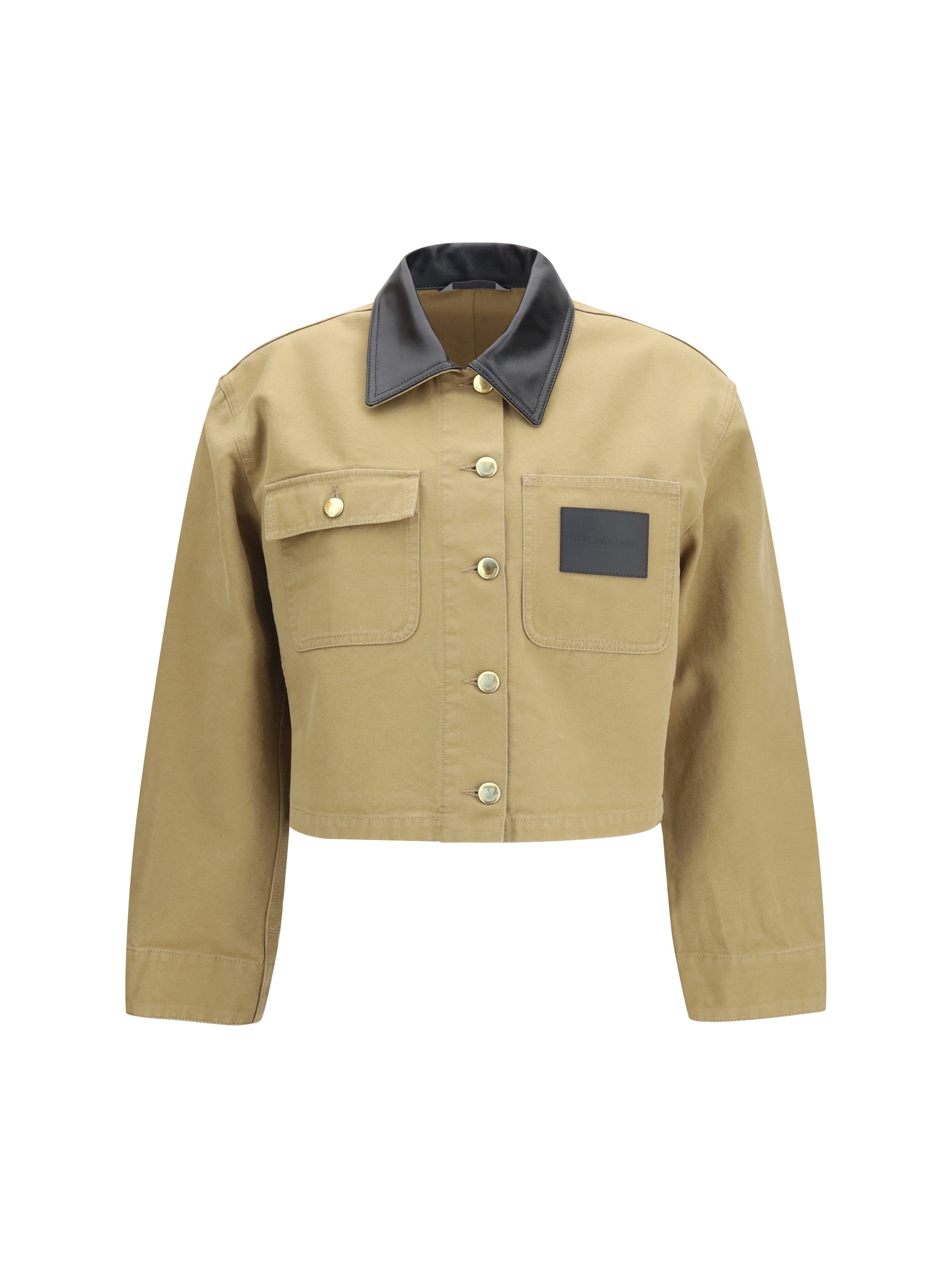 Heavy Cotton Cropped Jacket — Beige