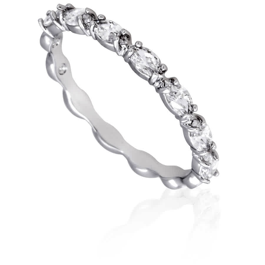 Vittore Marquise Rhodium Plated Ring- Size 52