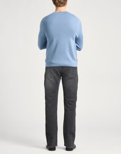 Man Jeans Grey Size 38 Cotton, Elastane