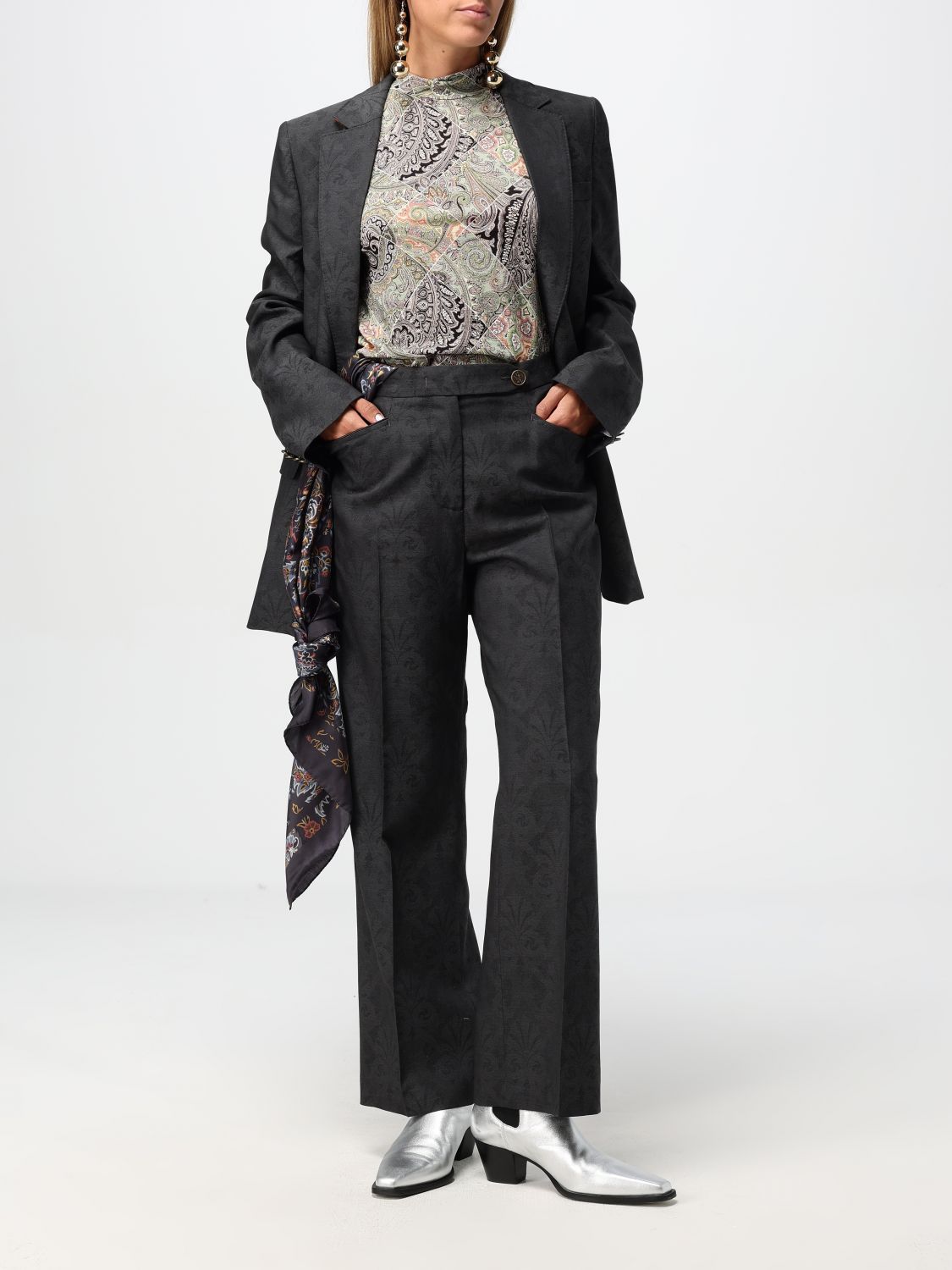 Wool jacquard blazer - Grey