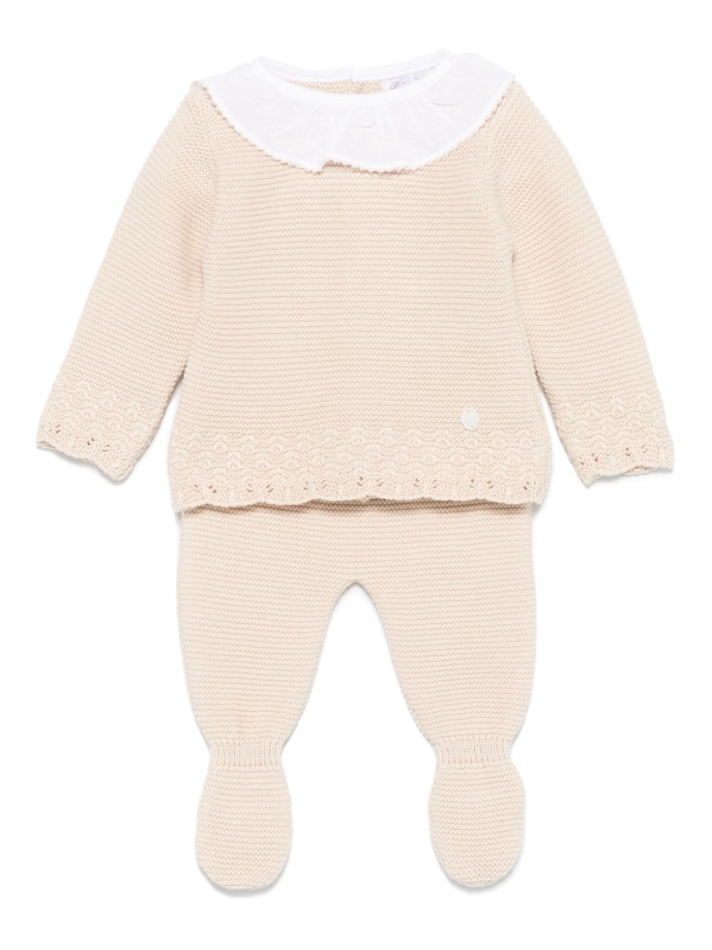 Purl-knit trousers set - Neutrals