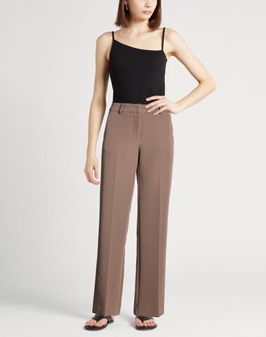 Woman Pants Dark brown Size 6 Polyester, Elastane