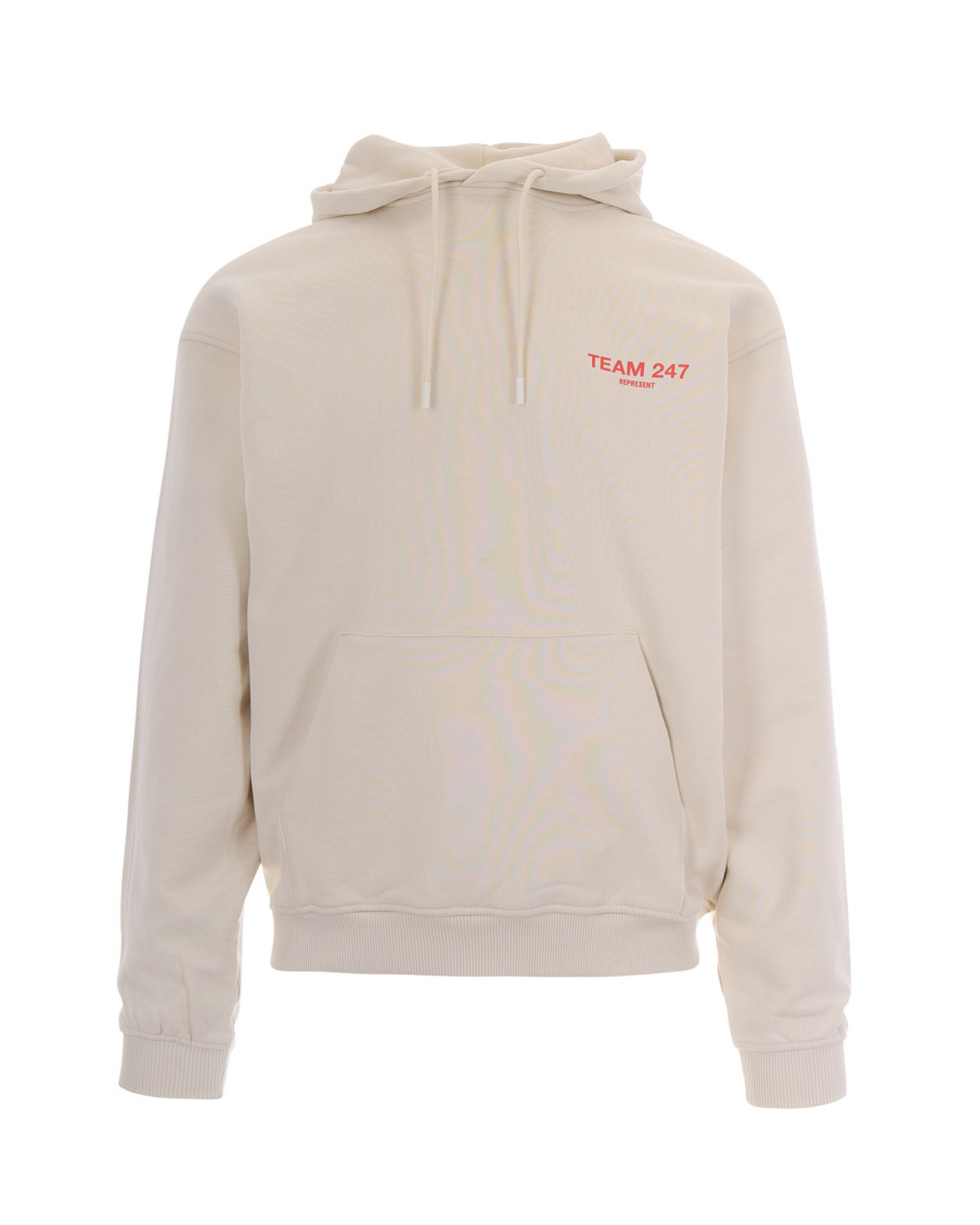 Beige Logo Hood Sweatshirt