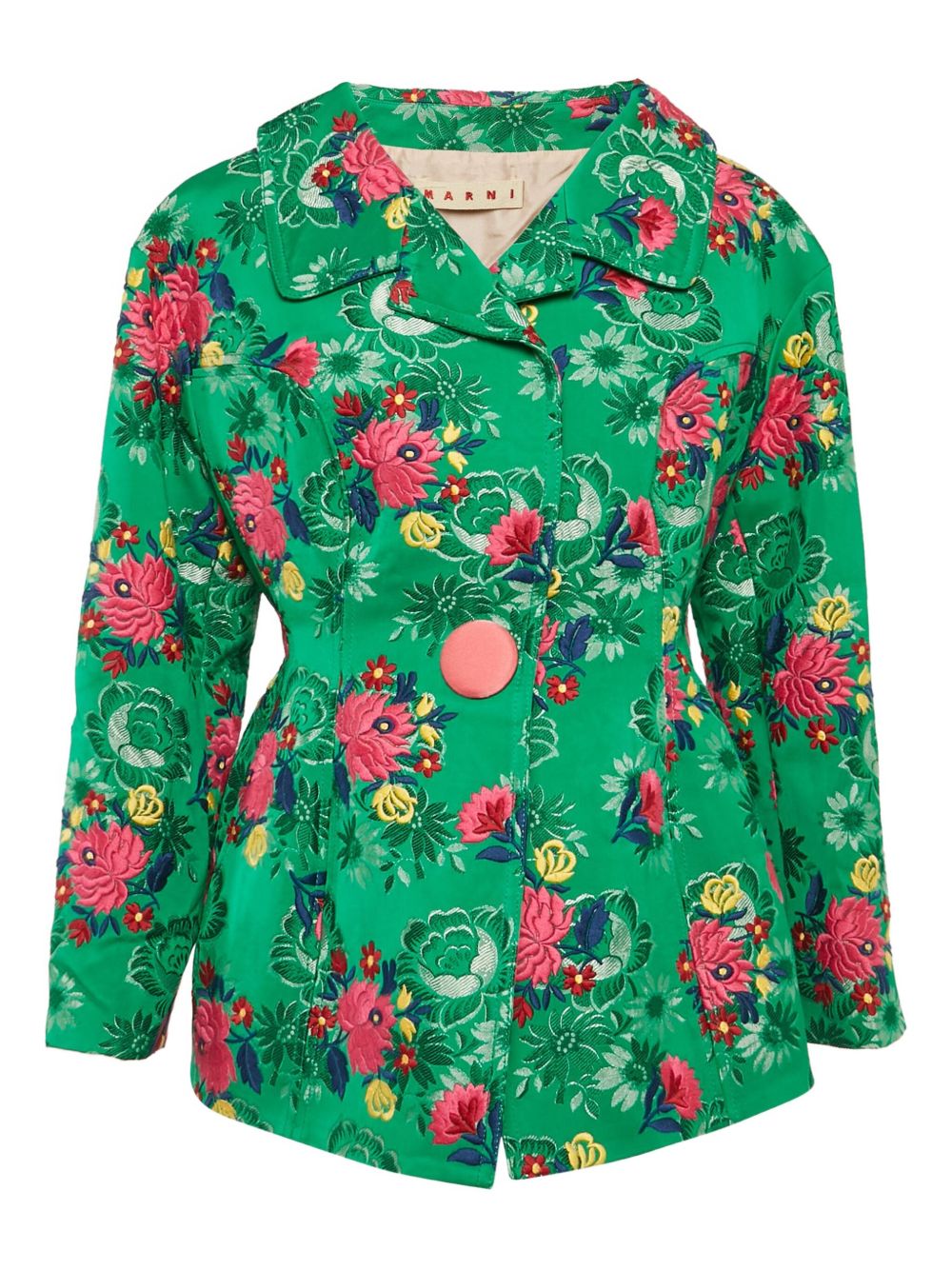 Floral-jacquard jacket - Green
