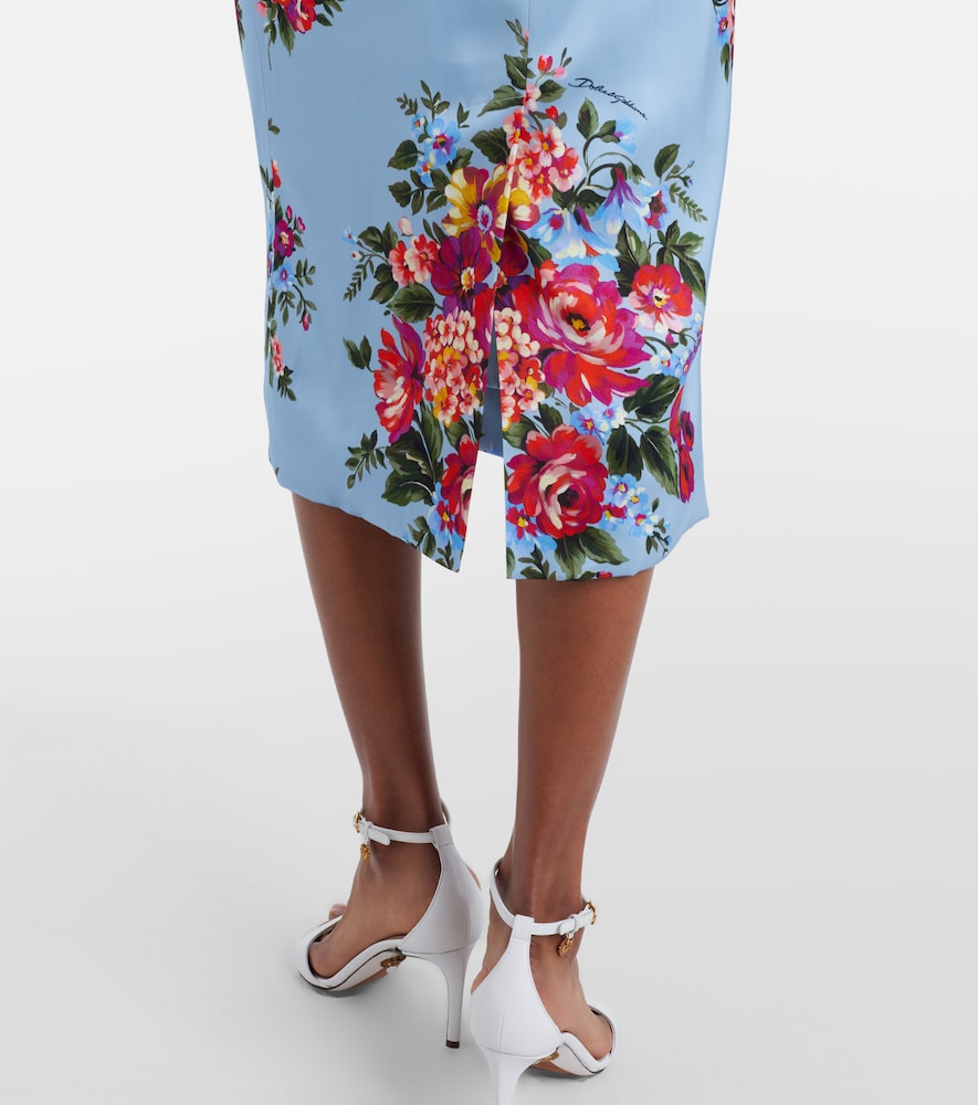 Floral satin midi dress