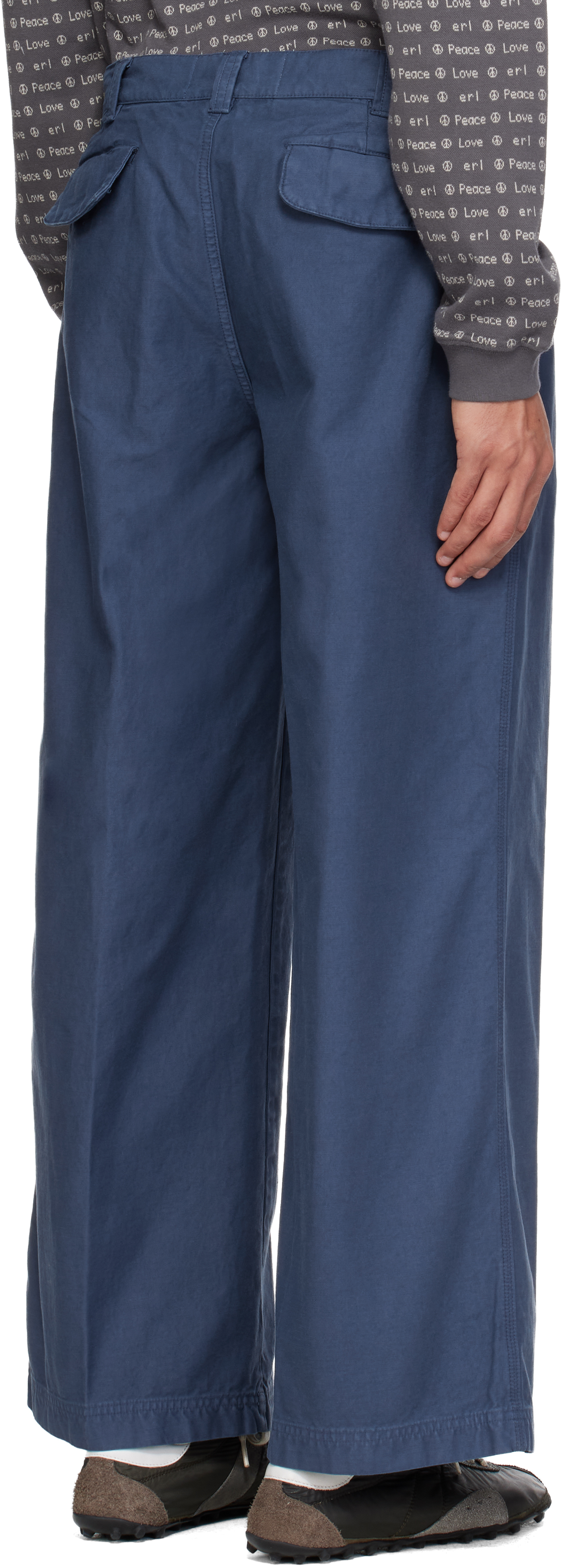 Navy Chino Woven Trousers