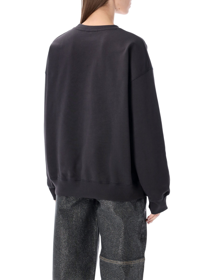 Bear Graphic Sweatshirt With Rhinestones