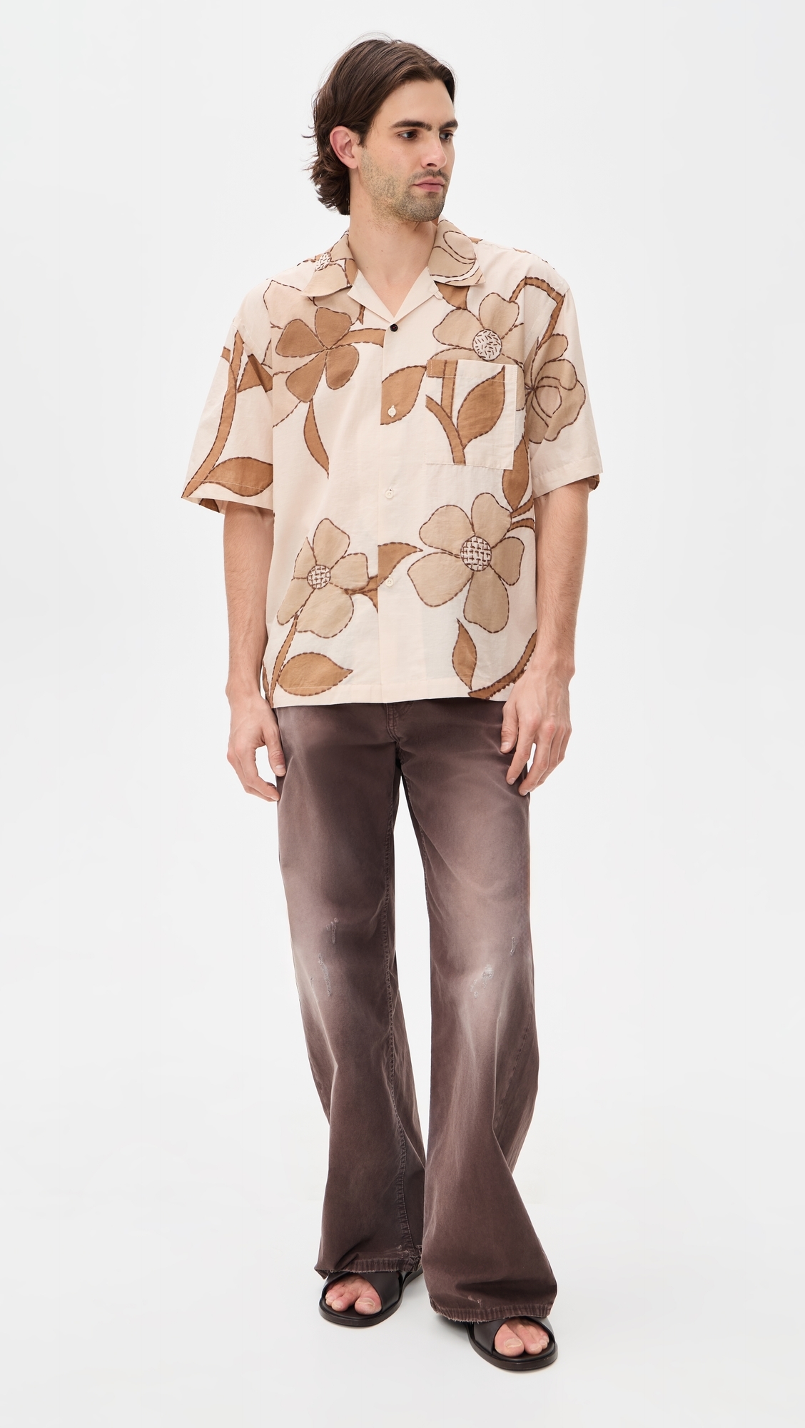 Rohit Hand Embroidered Shirt Tan