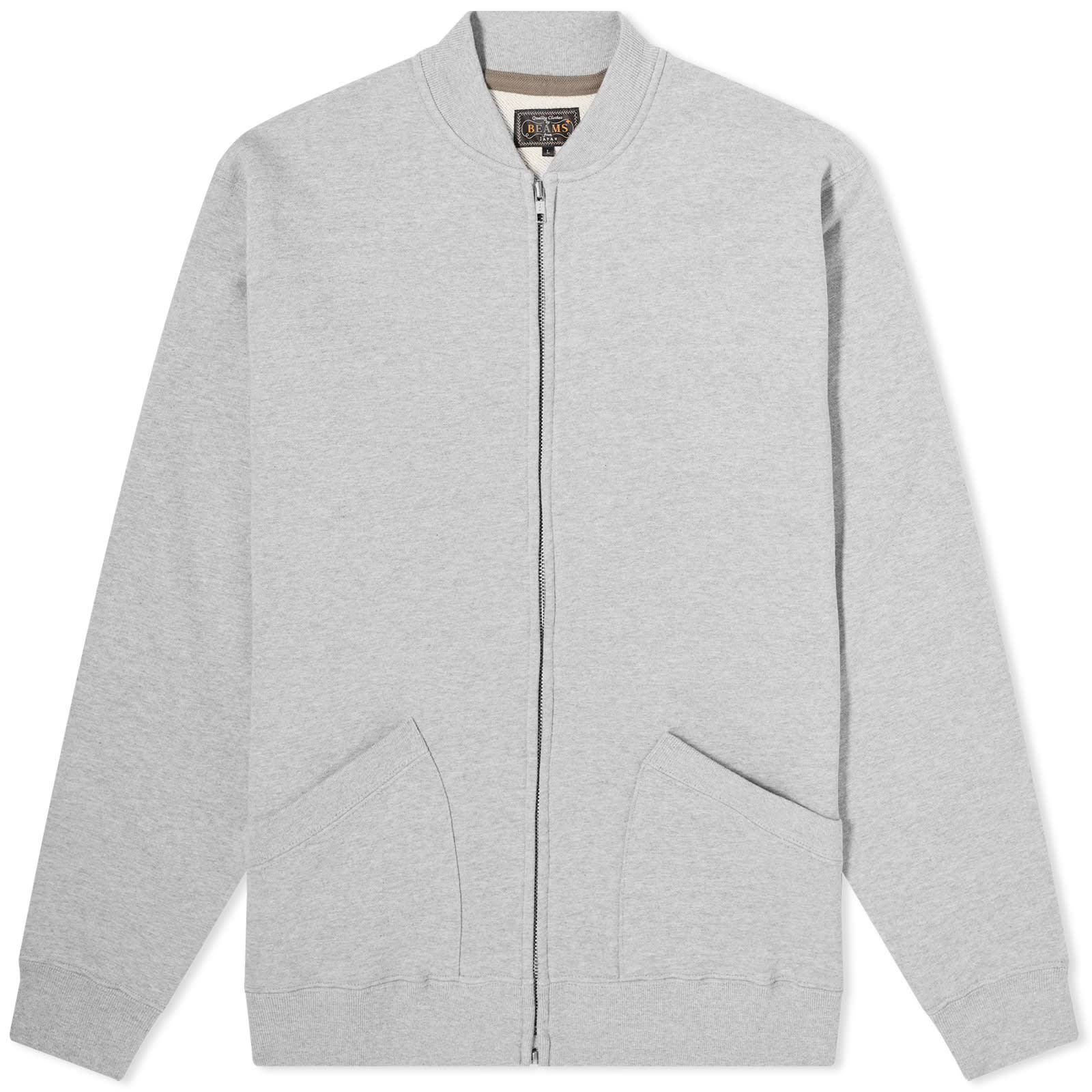 Men's Jersey Zip Bomber Jacket in Grey