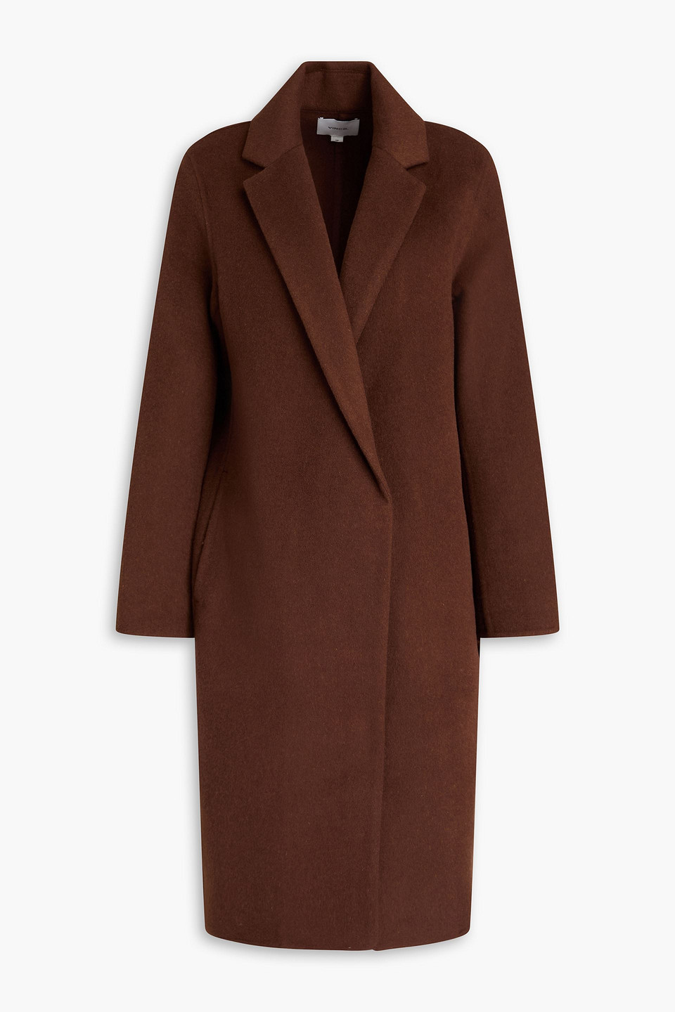 Brushed wool-blend felt coat - Brown - S