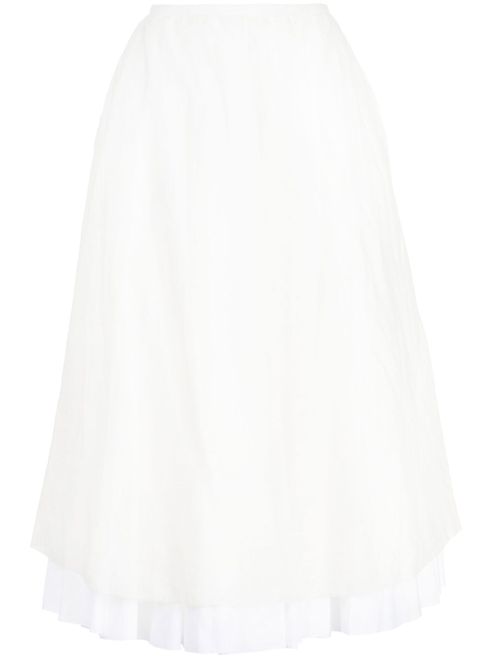 Luca A-line midi skirt - White
