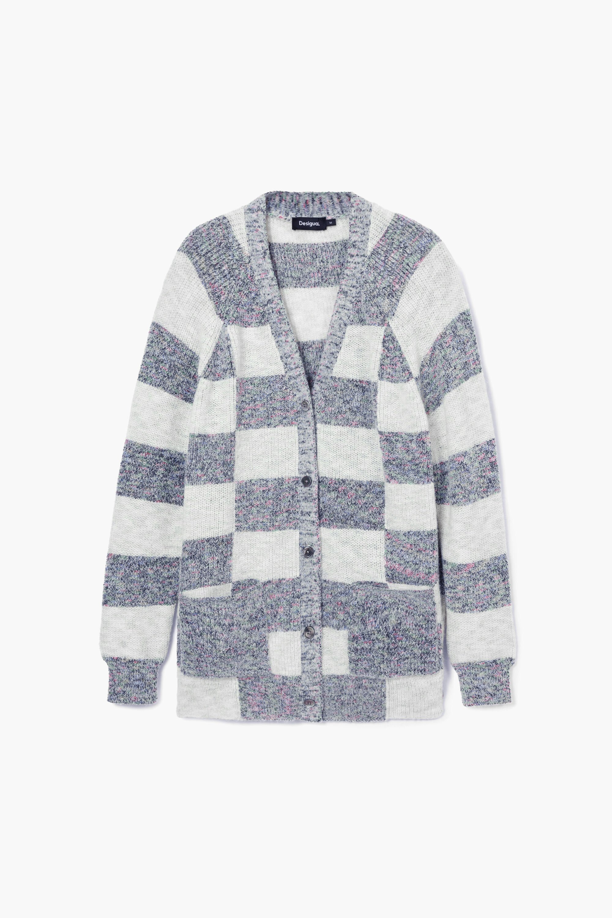 Combined knit cardigan