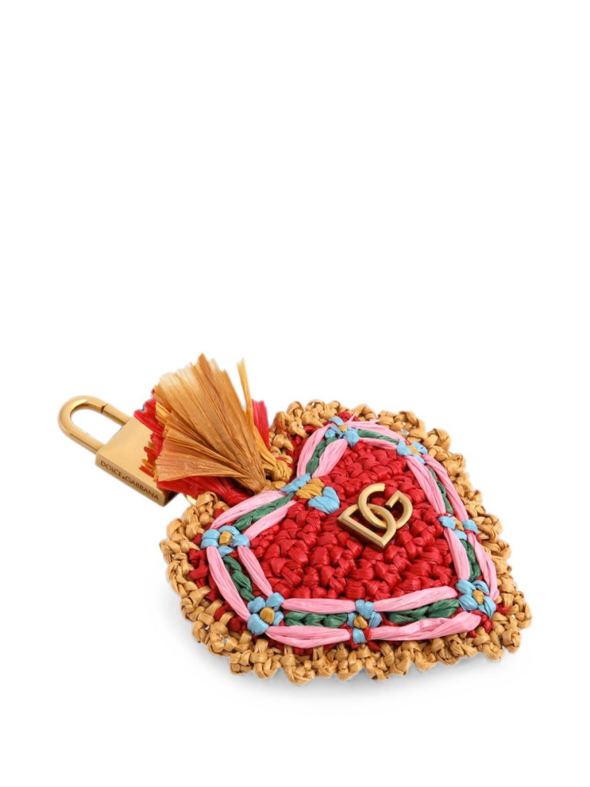 Keyring With Raffia Charm