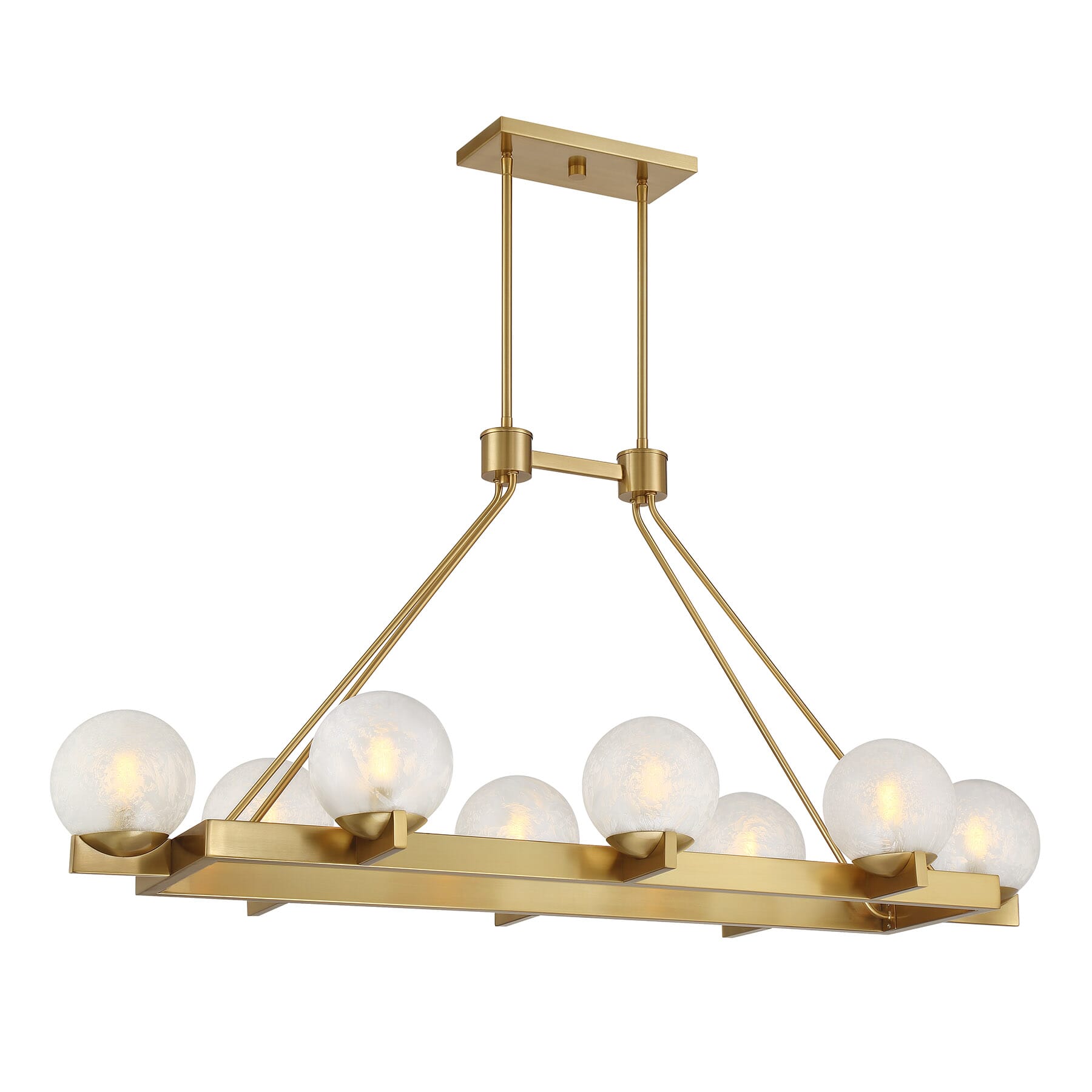 Darien 8-Light Linear Chandelier in Warm Bra