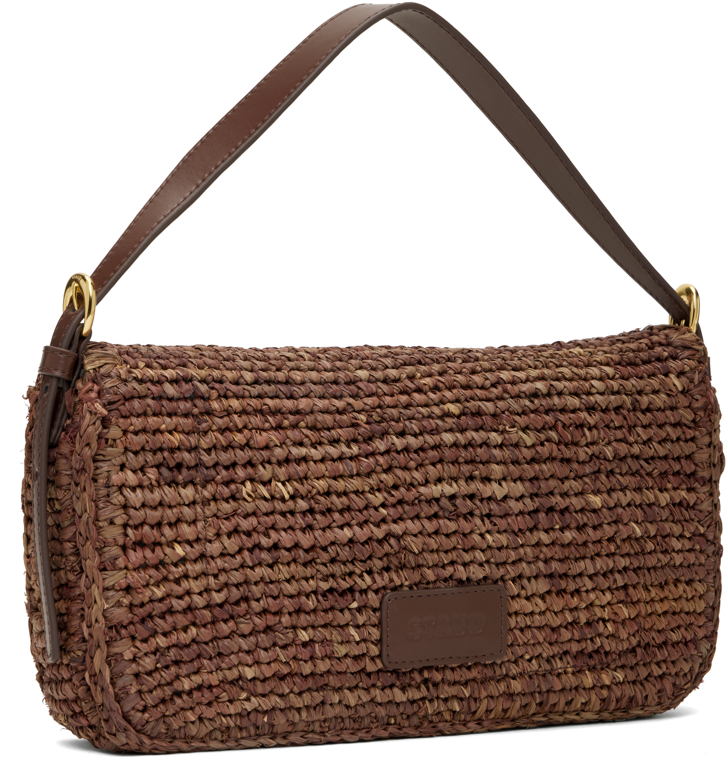 Staud Brown Harlow Raffia Bag