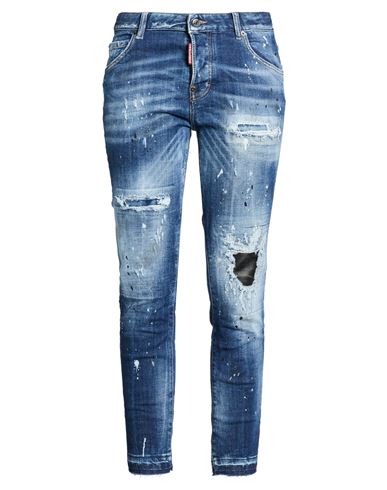 Woman Jeans Blue Size 0 Cotton, Polyester, Elastane, Calfskin