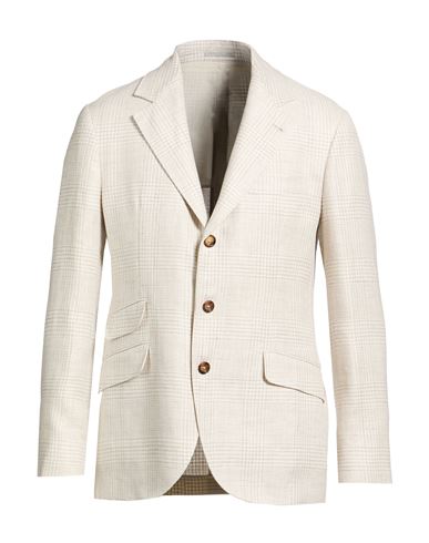 Man Blazer Light grey Size 38 Linen, Wool, Silk