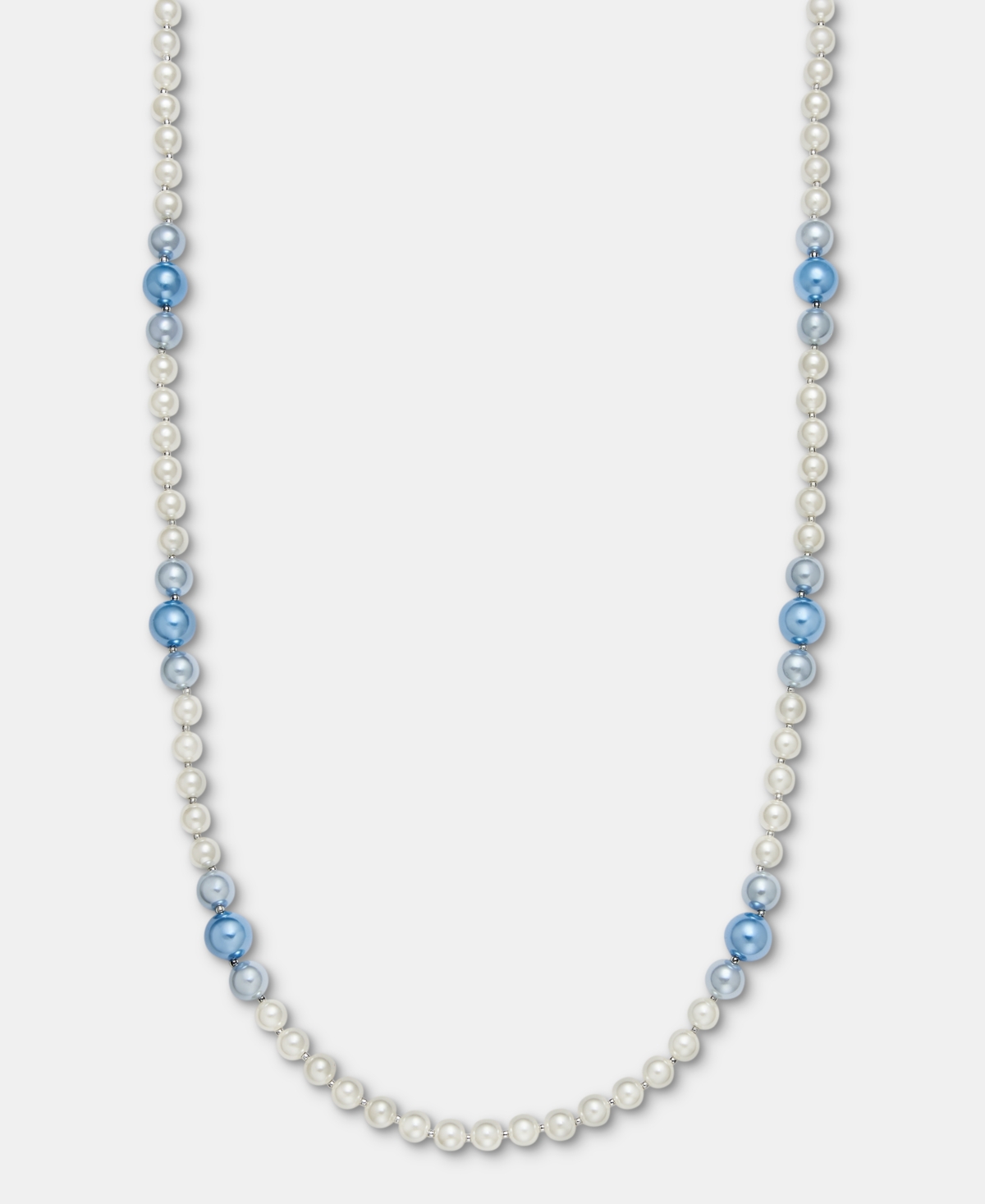 "Imitation Pearl Strand Necklace, 40"" + 2"" extender, Macy's Exclusive - Silver"
