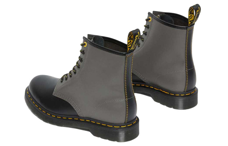 1460 Smooth Clash Leather Lace Up Boots 'Grey Black'
