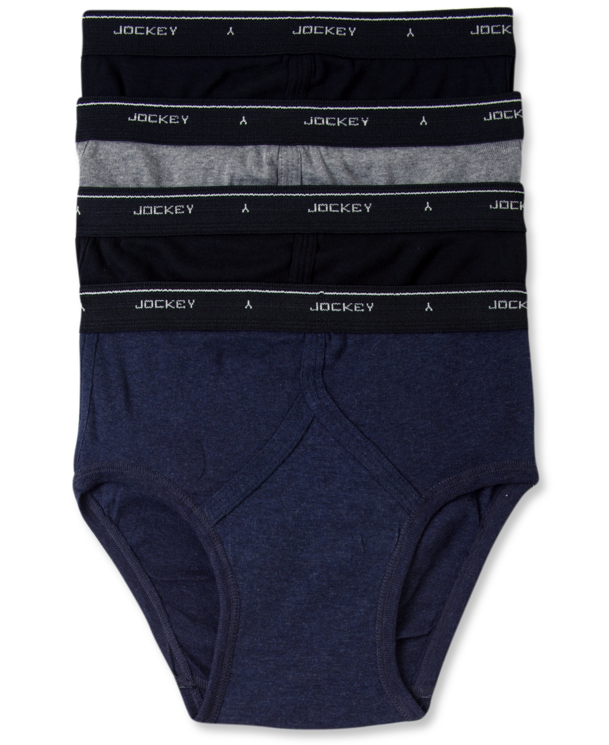 Men's Classic Low-Rise Briefs, Pack of 4 - Navy, Black, Gray