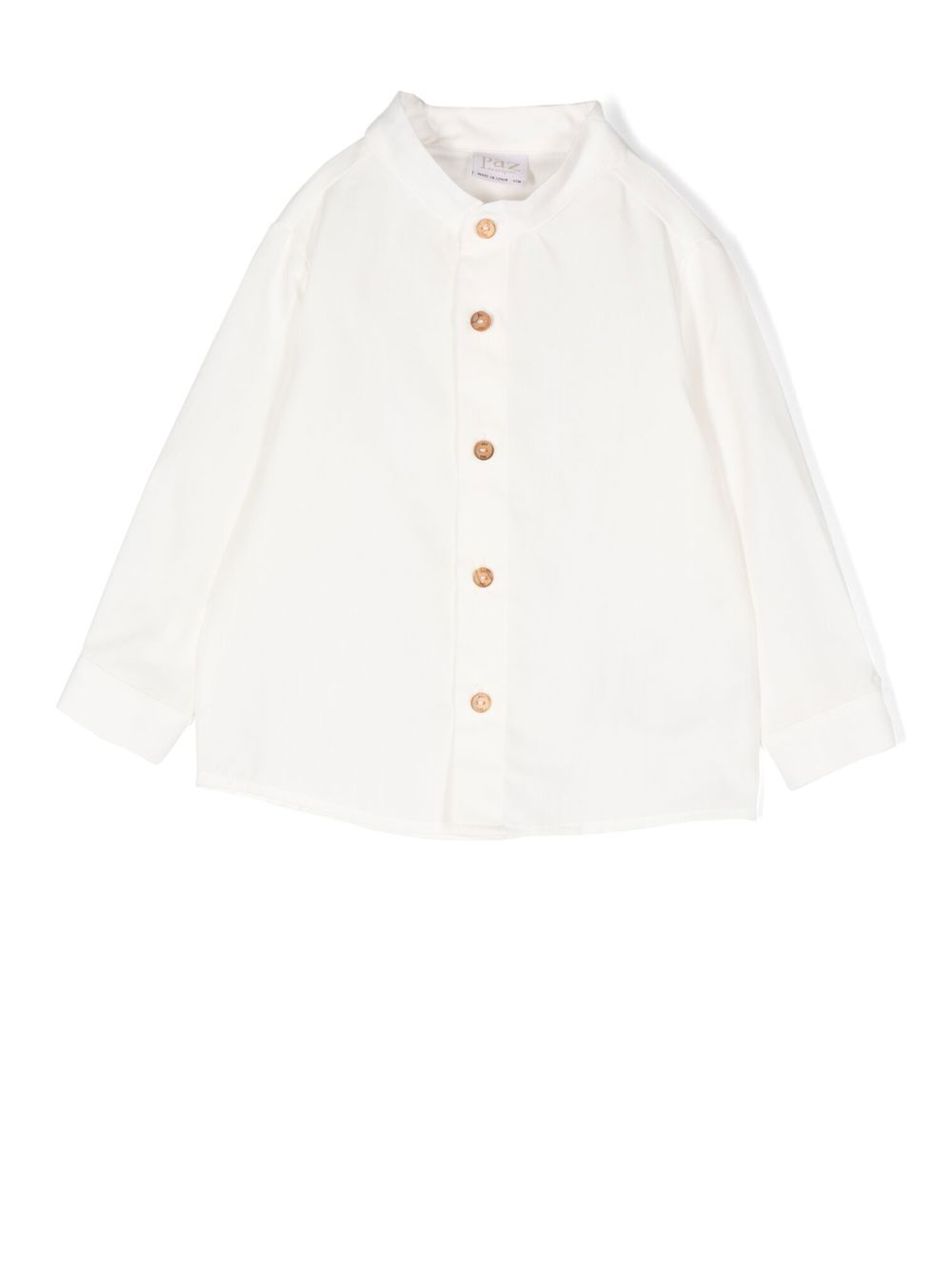 Button-up collarless shirt - White
